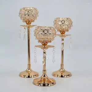 Candle Holders Wedding Decoration Metal Crystal Centerpiece Dining Table Candelabra Stand Home Decor Mother Day Valentine's