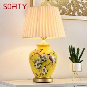 Bordslampor Sofity Contemporary Ceramics Lamp American Style vardagsrum sovrummet sängbord ljus elteknik dekorativ