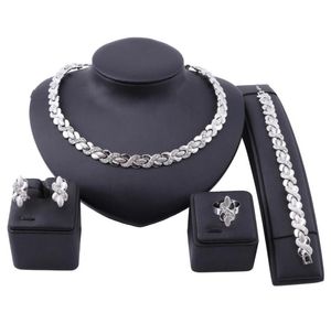 Set di gioielli Dichiarazione Brand Dubai Gold Silver Color Collace Set di gioielli per donne nigeriane Accessori set9251949