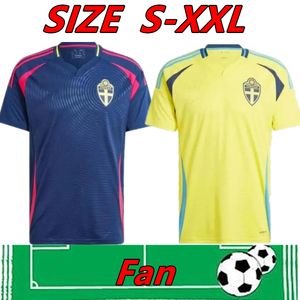 24 25 Sweden National Team IBRAHIMOVIC FORSBERG Men Soccer Jerseys LARSSON EKDAL ISAK 2024 2025 Home Away Football Shirts Adult Short Sleeve 666