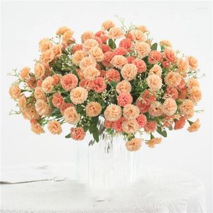 Flores decorativas 3pcs Flor artificial Seda de seda bordada em casa Festa de Natal Vaso Decoração Vaso Scrapbook Bride Wedding noiva