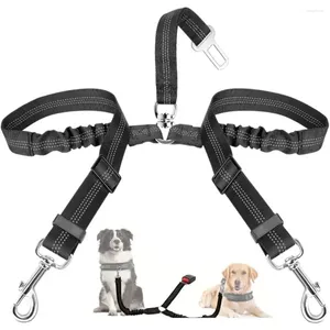 Colarinho de cachorro com cinto de segurança duplo cinto ajustável coleira de segurança com proteger elástico proteger