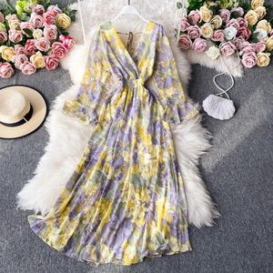 Vestidos casuais mulheres florais vestido longo de verão