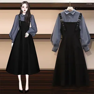Abiti da lavoro Set di abiti da donna Chic Fashion Elegant Office Outfits 2 pezzi Corea Fall Basic Simple Shirts Vestido Mujer