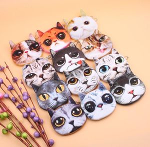 3D Cat Dog Face Plush Coin Purse Pouch Söt valp Pug Head Dragkedja Stängning Plånbok Cartoon Animal Bag Pendants Charm M39621443749