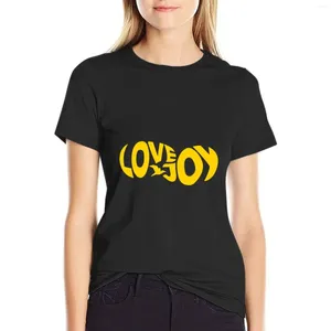 Polos femininos LoveJoy-Logo minimalista T-shirt amarelo Tampa Tops Top-shirts de mulher