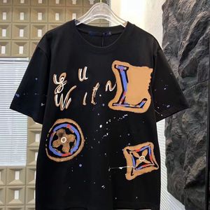 メンズTシャツレディースTシャツhommeメンズTシャツデザイナートップスレタープリント印刷特大の半袖スウェットシャツTシャツプルオーバーコットンサマースロート