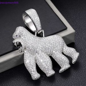 VVS completo Moissanite Gorilla Bling Sterling Sier Pass Diamond Test Hiphop Jóias para Menhip Hop Personalidade Pingente