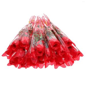 Dekorative Blumen 18 Stcs künstliche Blumenzimmer Wohnzimmer Dekor Florale Blumenstraußbeutel Faux schmücken Kunststoff leuchtend falsches Rose nach Hause