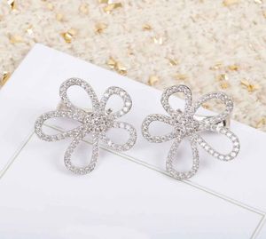 S925 silver luxurious quality Large size hollow flower with diamond for women wedding jewelry gift in platinum color WEB 1538014146