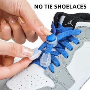 Ayakkabı Parçaları 1 Pair Tie Shoelaces Elastik Danteller Sabahları Düz ​​Kauçuk Bantlar Ayakkabı Alanları Yetişkin Hızlı Dantel Tembel Spor Koşu Ayakkabıları