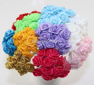 15cm kafa çok renkli dut saten çiçek buketwire gövde scrapbooking yapay gül çiçekler144pcslot8656599