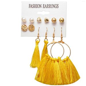 Brincos de argolas de moda de navio grátis Tassel Long Clip Set for Women Girls Birthday Party Gift