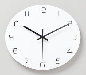 Biały okrągłe zegar ściany Prosty dekoracyjny kreatywny nordycki nordanik nowoczesny zegara do salonu kuchnia biuro sypialnia 4513289