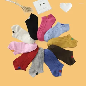 Women Socks 5 Pairs Top Quality Short Ankle Set 10 Pieces Candy Colors Boat Fashion No Show Invisible School Sock Slippers