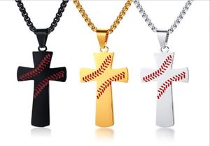 Kreative Baseball -Anhänger Halskette für Frauen und Männer Edelstahl Halskette Christliche Religion Schmuck Geschenk für Liebhaber6265431