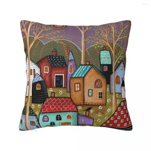 Pillow Retro Rural Color Cities Square Case Vintage Cover Novelty Decorative Pillowcover For Car 40x40cm