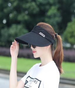 Hat female spring and summer empty top hat male running leisure sun hat outdoor tennis sports big sunscreen sun visor1196738