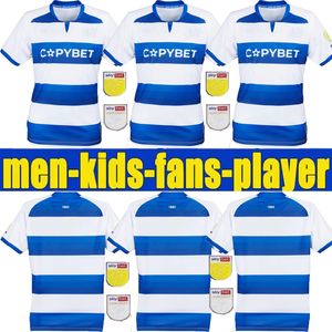 24 25 Queens Park Rangers Mens 축구 유니폼 Willock Amos Roberts Dykes Johansen 홈 셔츠 축구 셔츠 짧은 Manneve 유니폼 2024 2025 Home Away QPR