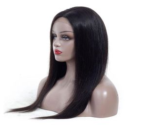 Brazilian Virgin Straight Human Hair Wigs Pre Plucked 4 By 4 Lace Closure Wigs for Blaclk Women 250 Density 1024 inch Middle Par9369431