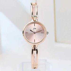 Orologi da polso di moda piccolo quadrante rosa d'oro da donna es lava in lega di lussuoso regalo braccialetto relogio femminino quarzo per donne d240430