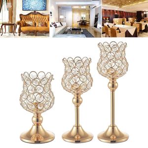 Candelabras Gold Crystal Candle Holders for Wedding Centerpieces暖炉ホームテーブル装飾的なキャンドルスティック240429