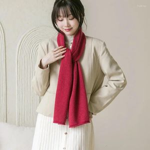 Scarves Cashmere Woven For Men And Women Unisex Double Faced Solid Color Warm Soft Versatile Four Season Autumn Winter