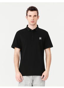 My Men's Outdoor Casual modna marka krótkoczestronna letnia modna modna koszulka z krótkimi rękawami haftowa solidna kolor wszechstronna lapowa koszulka