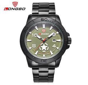 Longbo Luxury Men Army Star Sports Canvas Leather Quartz Watches For Men Leisure Clock Simple Watch Relogio Masculino 802178343884