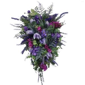 Decorative Flowers Artificial Lilac Tulip Garlands Exquisite Colorful Wreaths Pendants Ornaments Holiday Gift Home Decor For Wedding Party