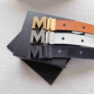 105-125см M Luxury Designer Belt G Buckle Fashion Подличная кожаная женская ремни для мужчин Письмо двойное большое золото классическое