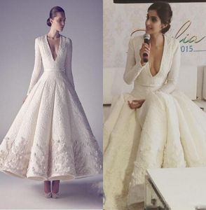 ASHI Studio White Vintage Length Denght Dresses Sonam Kapoor Formal Vneck Manga Longa Oriente Médio Oriente Arábico Aceão Prom Vestidos 5930770