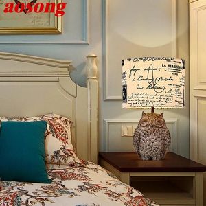 Table Lamps AOSONG Nordic ModernTable Lamp American Retro LED Bedroom Bedside Personalized And Creative Decorative Homestay Desk Light