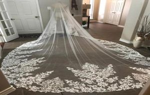 New Designer 3m Long Cathedral Length Wedding Veils 1T Bridal Veil Accessories Vintage Ivory Bridal Veils With Comb Custom Ma983885137588