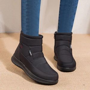 Stivali Plus size belle donne invernali peluche caviglia calda impermeabile scarpe femminile con cerniera casual piatti botas de mujer