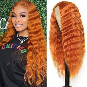 Designer Lace Wig Natural Body Wave Transparent HD Lace Front Wig Body Wave Human Hair Wig Brown Ginger Gold Orange Ombre Color Women High Quality Wholesale wigs