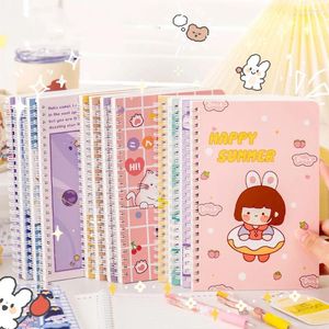 Random Cute Cartoon Planner Notepad A5 Spiral Coil Notebook Kawaii Flower Landscape Diary Book Daily Students Gifts