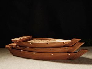 皿皿木製寿司ボート皿用の日本語スタイルのコテナーmj9369619