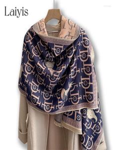 Schals 2022 Buchstabe Druck Kaschmirschal Frauen Dicker Winter warmer Luxusschaleln Bufanda weibliche Pashmina Decke Reise Poncho 3907007