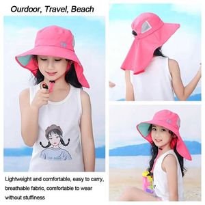 모자 모자 여름 해변 캡 선 스크린 조절 가능한 UV 보호 햇볕 모자 넓은 뚜껑 뚜껑 어린이 버킷 모자