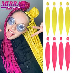 6 Cabelo de trança de pacote pré-esticada de 28 polegadas Yaki reto Synthetic Jumbo Braids Hair rosa amarelo verde azul roxo 240430