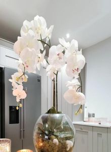 装飾的な花の花輪シルク人工蝶ruchidフラワーブーケファラエノプシスフェイクホームウェディングデコレーションDIYクラフト6358417