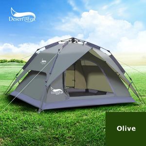 Desert Fox Automatic Tent 3-4 Person Camping TentEasy Instant Setup Protable Backpacking for Sun ShelterTravellingHiking 240422