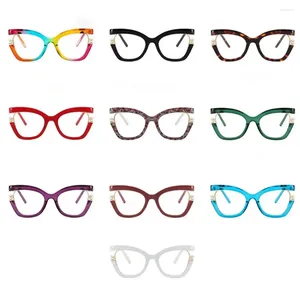 Óculos de sol gradiente colorida cor de arco -íris gato olho de gato vintage óculos ópticos moldura moda moda verão
