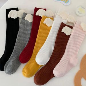Women Socks Cute Sweet Anti-Slip Anti-mosquito Angel Wing High Quality Knee Hosiery Kid Girls Korean Style Stockings