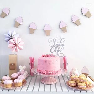 Dekoracyjne figurki 10pcs Waiting Garland Drewniany lody Pozytywne hasło Baby Shower Dzieci urodziny