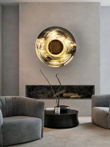 Wall Lamp Postmodern Stainless Steel Design Art Bedroom Bedside Villa Living Room Dining Entrance Background LED