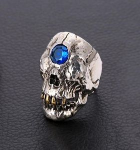 Küme Yüzükleri Vintage Paslanmaz Çelik Kafatası Yüzüğü Antik Yunan Efsanesi Motosiklet Partisi için Steampunk Gotik Erkekler Jewelry7016027