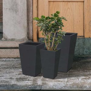 Plantadores vasos de vasos de vasos de vaso cônico Plantadores de concreto (conjunto de 3) Grande panela de vaso de jardim interno externo