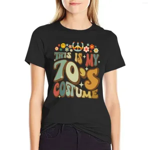 Kvinnors polos retro groovy Detta är min 70-talsdräkt roliga 70-talet fest vintage t-shirt sommarkläder grafik t skjortor för kvinnor löst passform